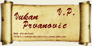 Vukan Prvanović vizit kartica